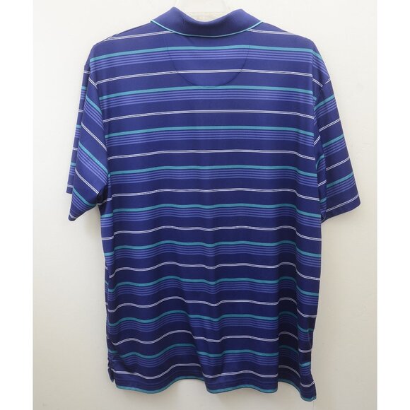 Jack Nicklaus Men's Size XXL Golf Strpied Polo Soft Twilight Blue UPF 50+ Moistu - Picture 5 of 6